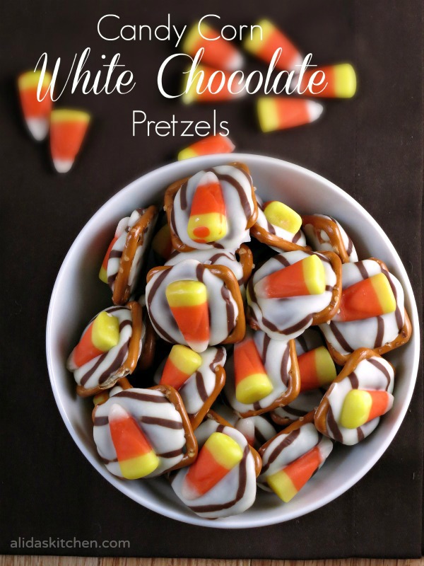 candy corn white chocolate pretzels #sundaysupper